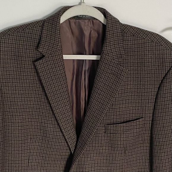 Lauren Ralph Lauren Brown Wool Houndstooth Sport Coat Blazer Jacket 47159 - Picture 12 of 13